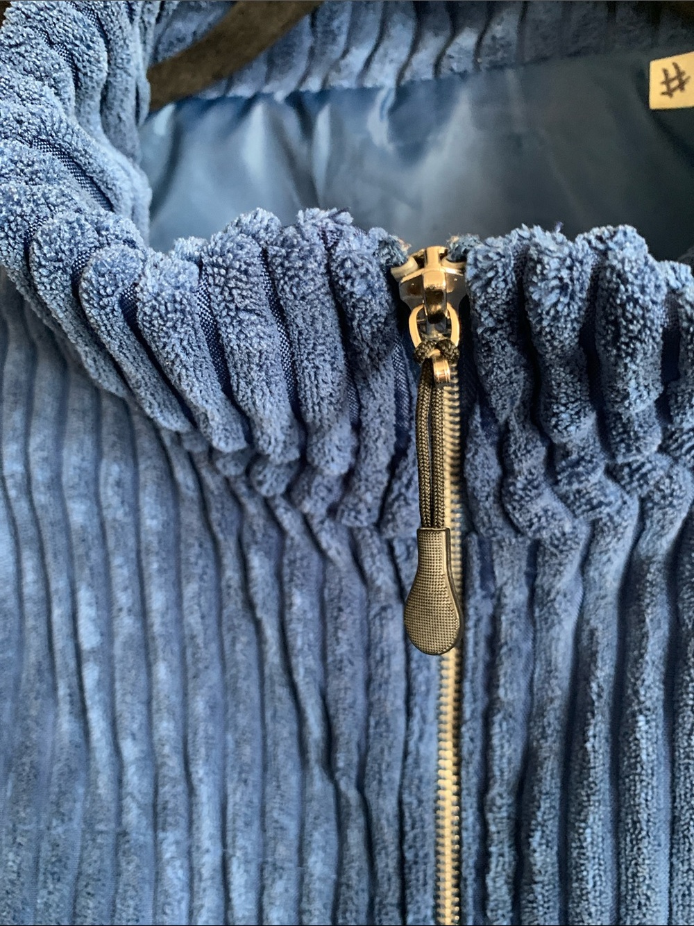 #569 Blue Ribbed Zip-Front Vest - Picture 2 of 8